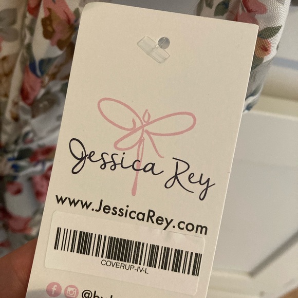 Jessica Rey Wrap Dress/Cover Up in Ivory Fleur - Picture 7 of 7